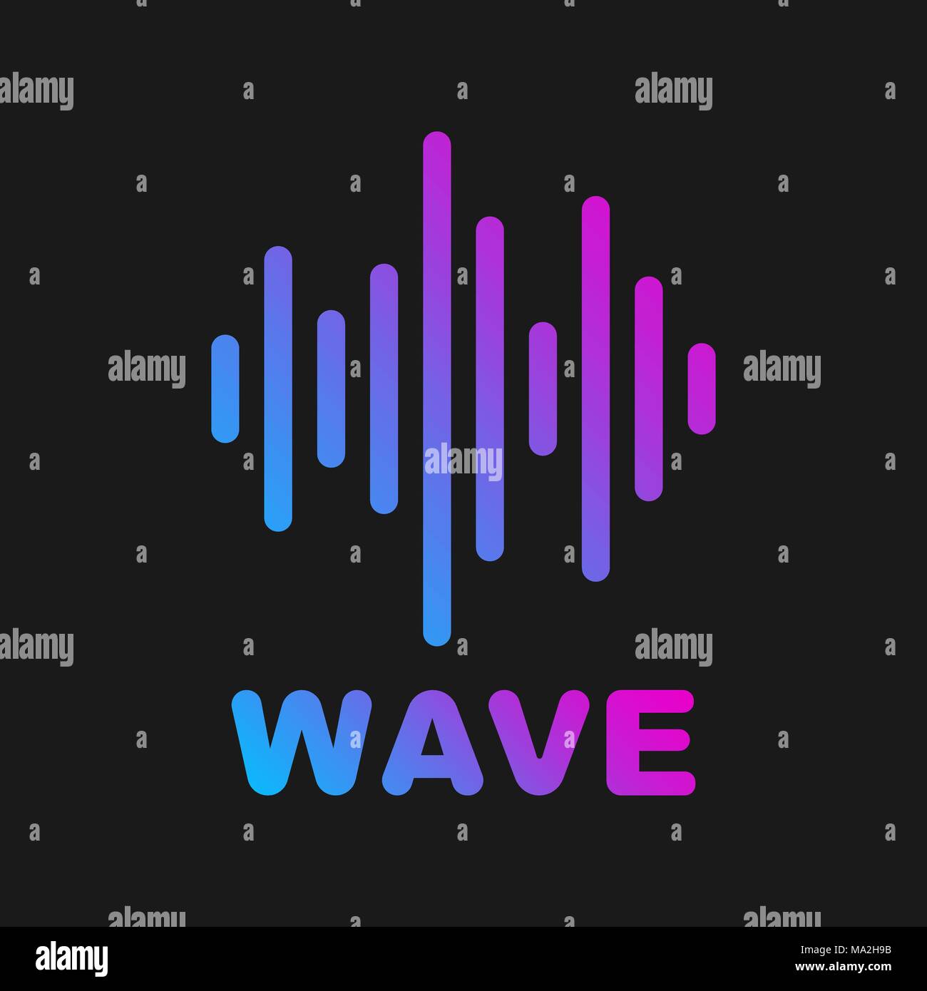 Vektor Schallwelle. Logo von Sound und Musik Wave. EPS 10. Stock Vektor