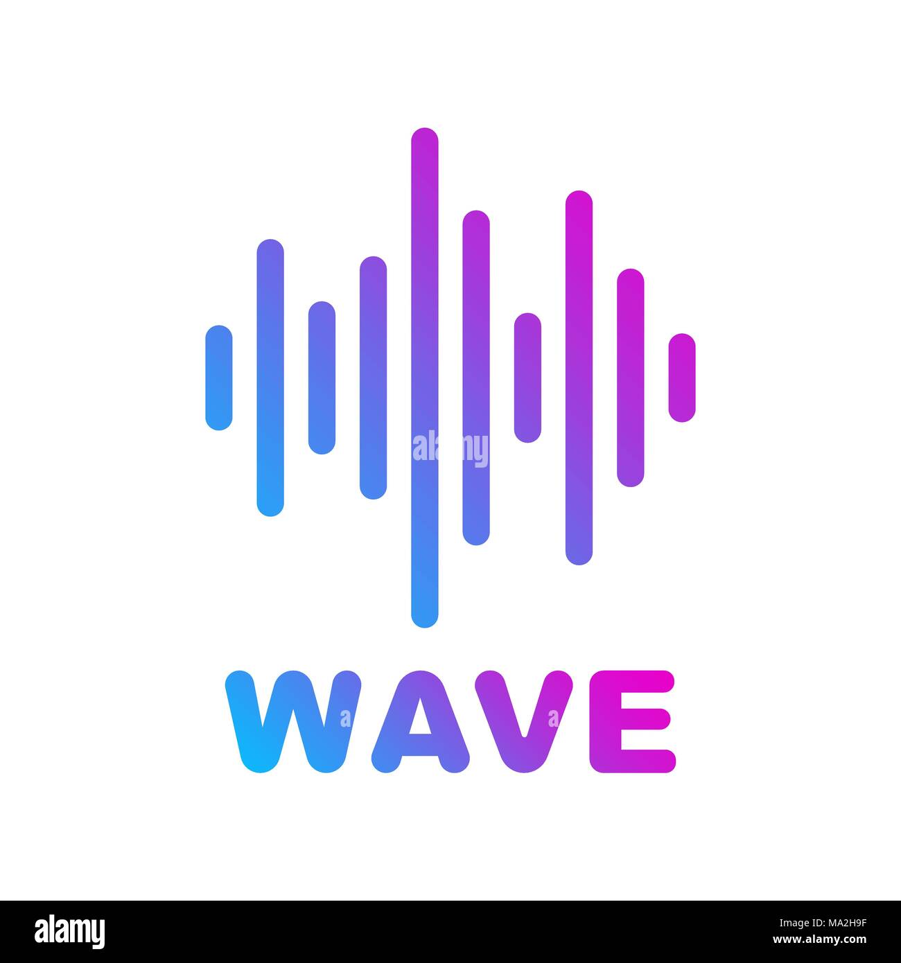 Sound und Audio Wellen. Logo von Musik- und Audio-Thema. EPS 10. Stock Vektor