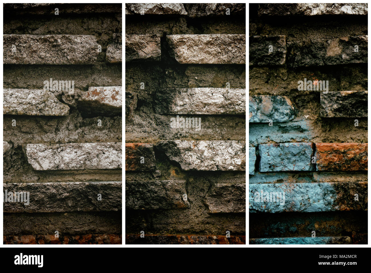 Grunge Mauer Textur, Hintergrund aus Stein, Fels Oberfläche. Stockfoto