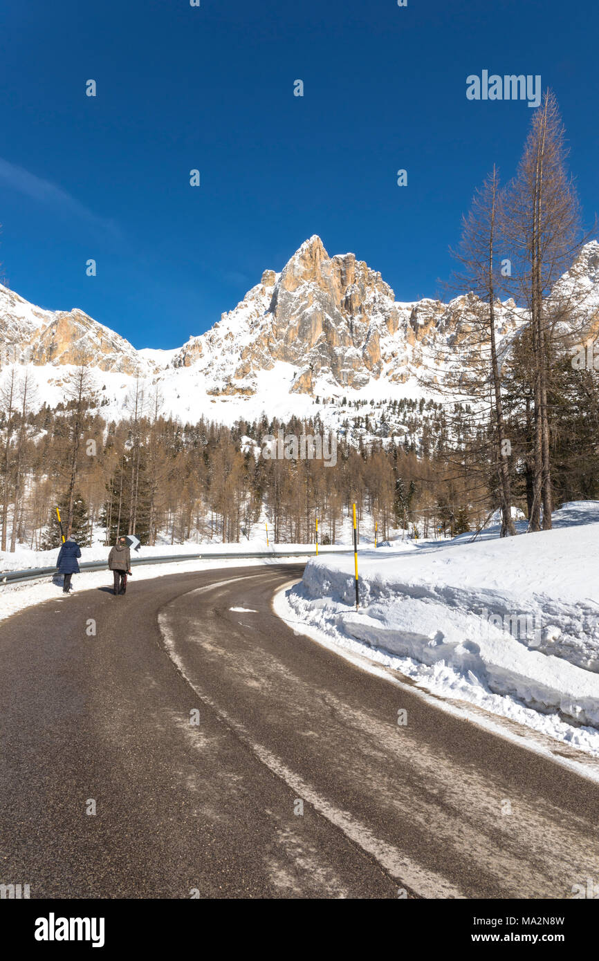 Passo Falzarego, Cortina d'Ampezzo Dorf, Belluno, Venetien, Italien Stockfoto