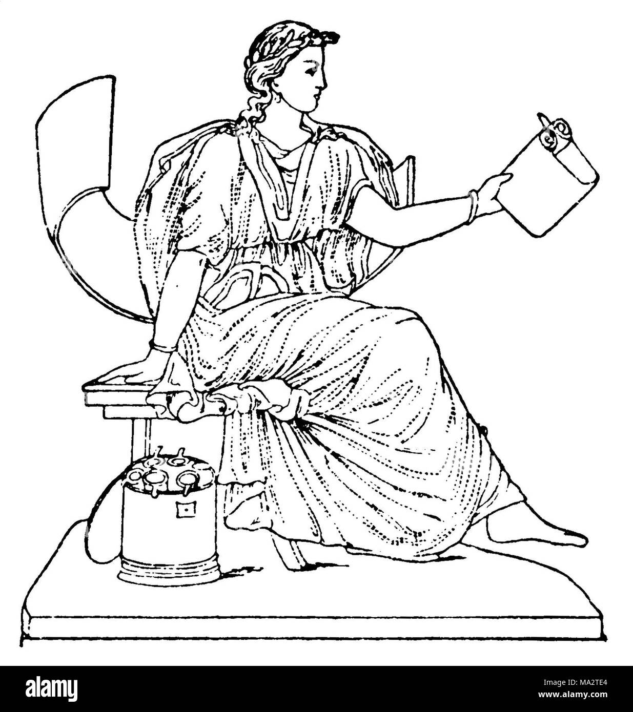 Clio, griechische Muse der Geschichtsschreibung Stockfoto