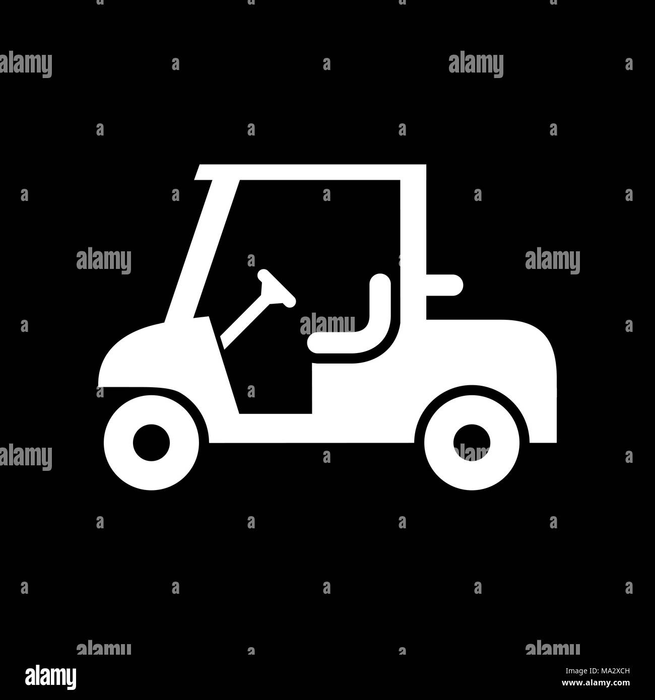 Golf auto Symbol einfache flache Vector Illustration. Stock Vektor