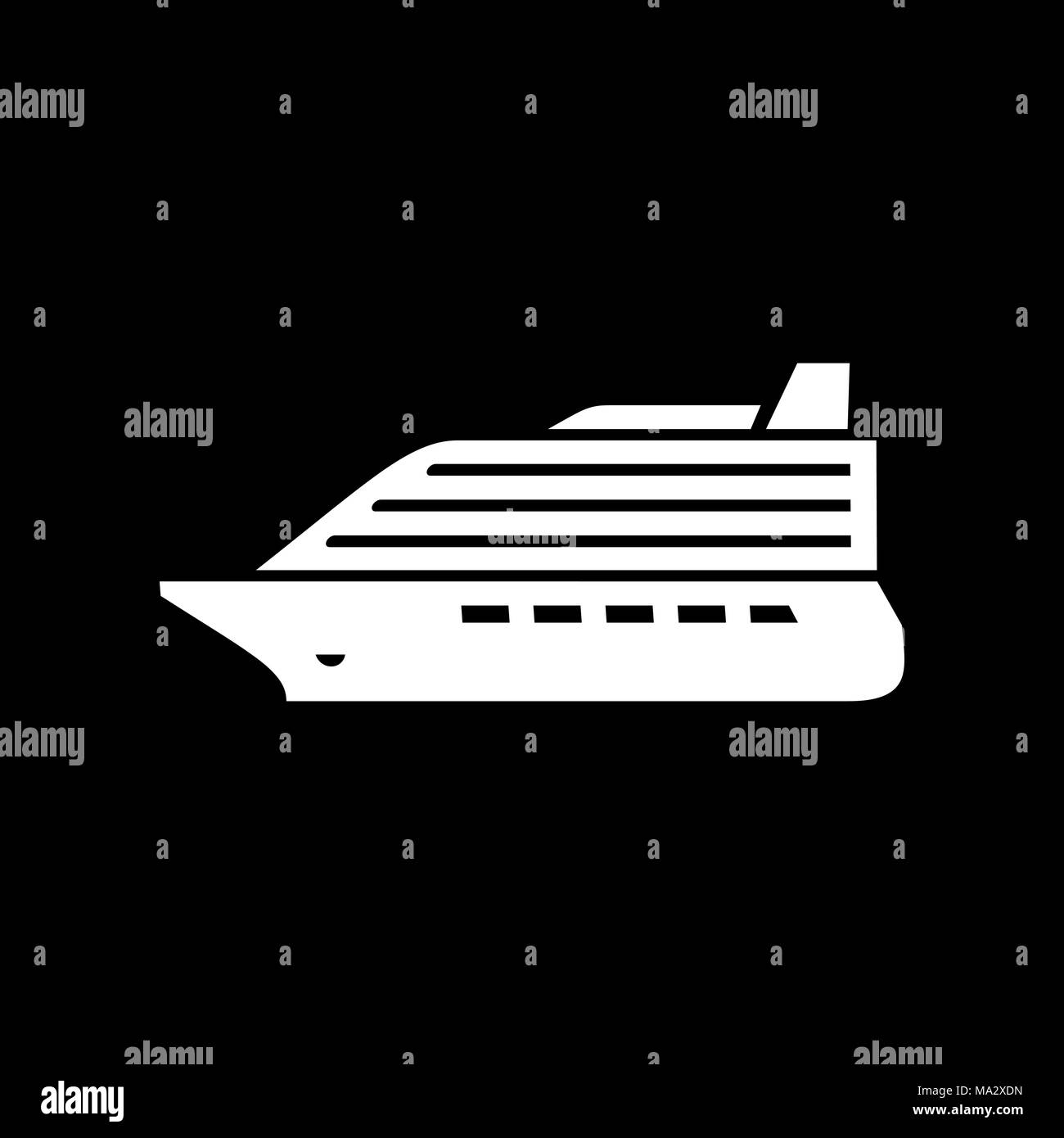 Kreuzfahrtschiff Symbol einfache flache Vector Illustration. Stock Vektor