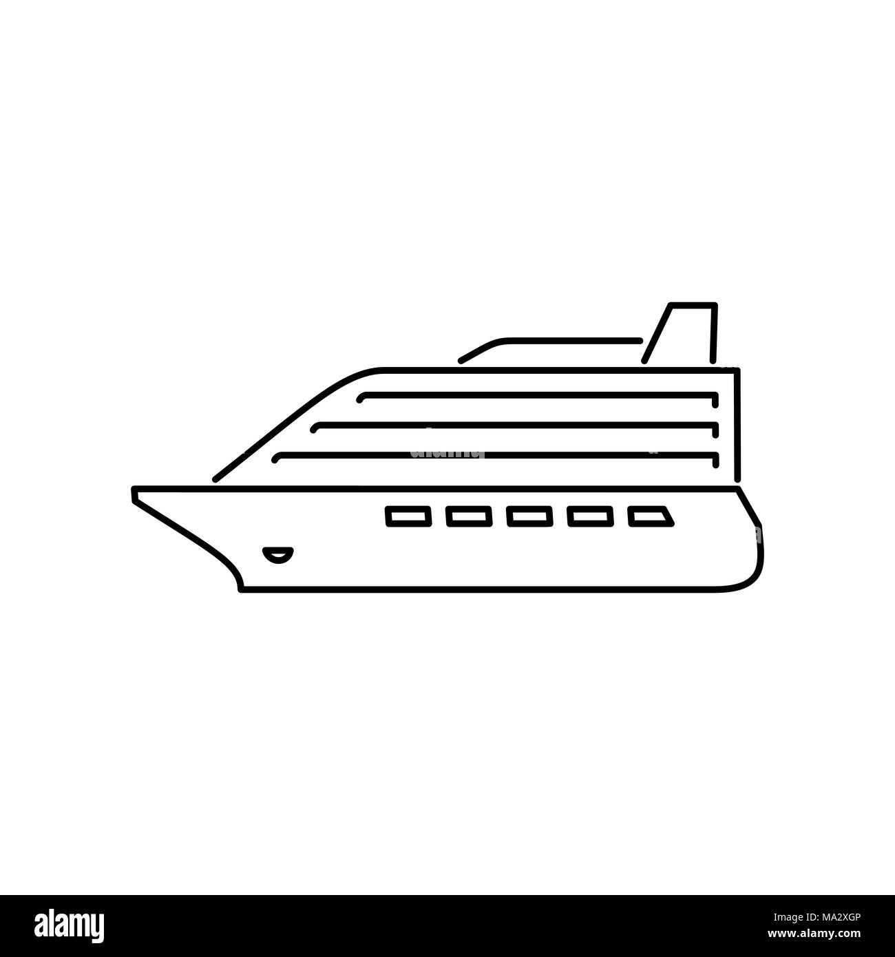 Kreuzfahrtschiff Symbol einfache flache Vector Illustration. Stock Vektor