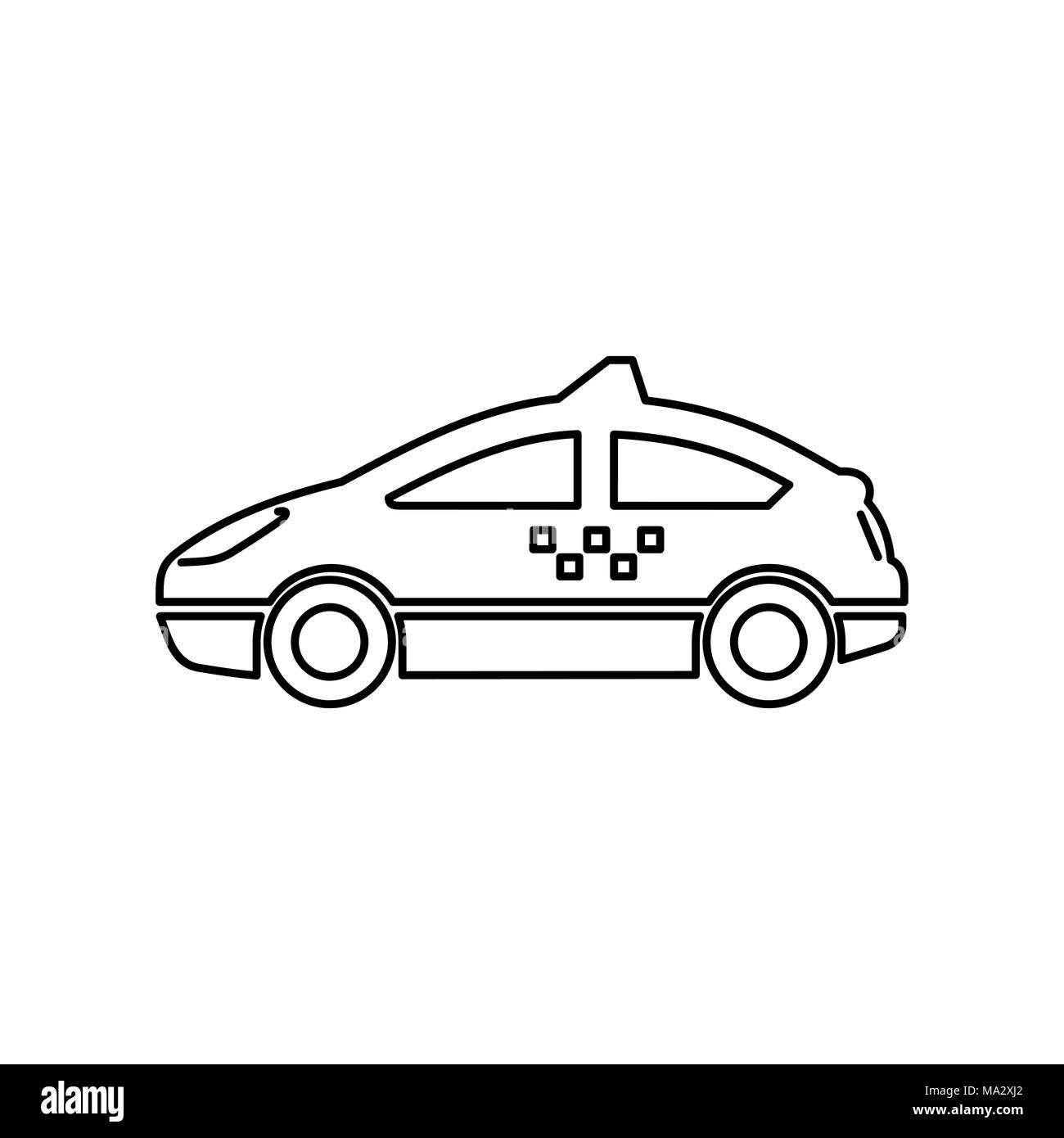 Taxi Symbol Auto einfache flache Vector Illustration. Stock Vektor