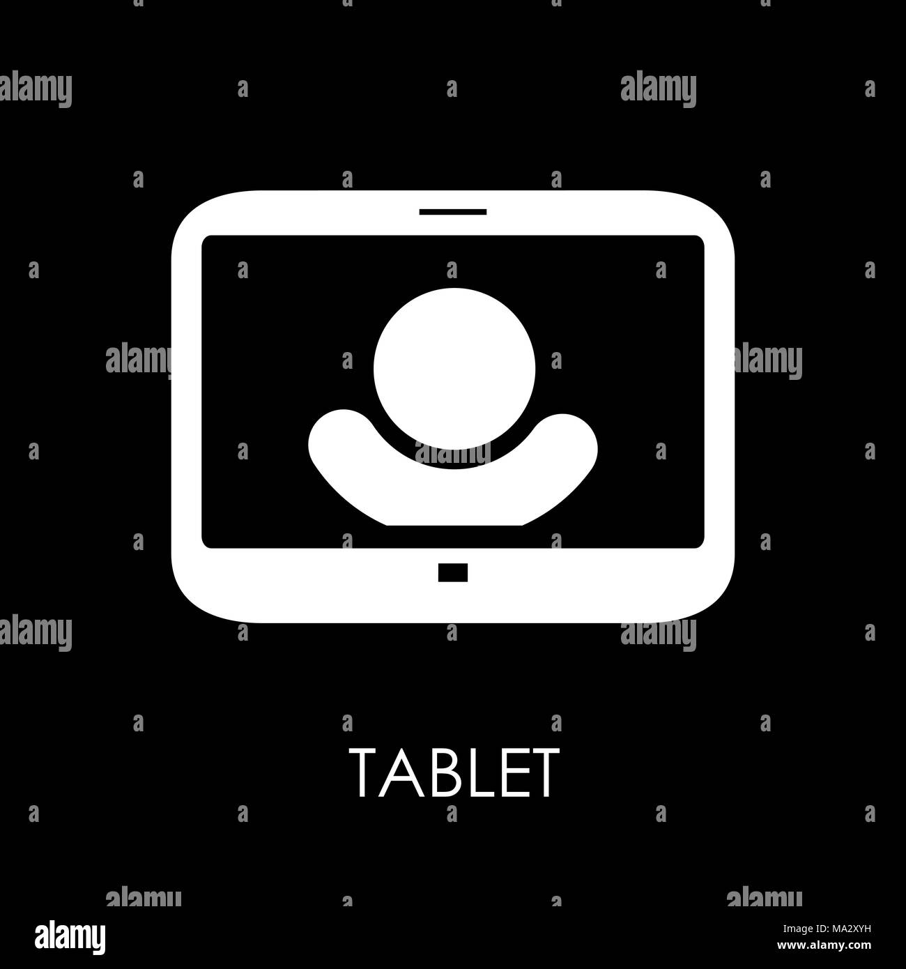 Tablet PC-Symbol Symbol Flat Style Vector Illustration. Stock Vektor