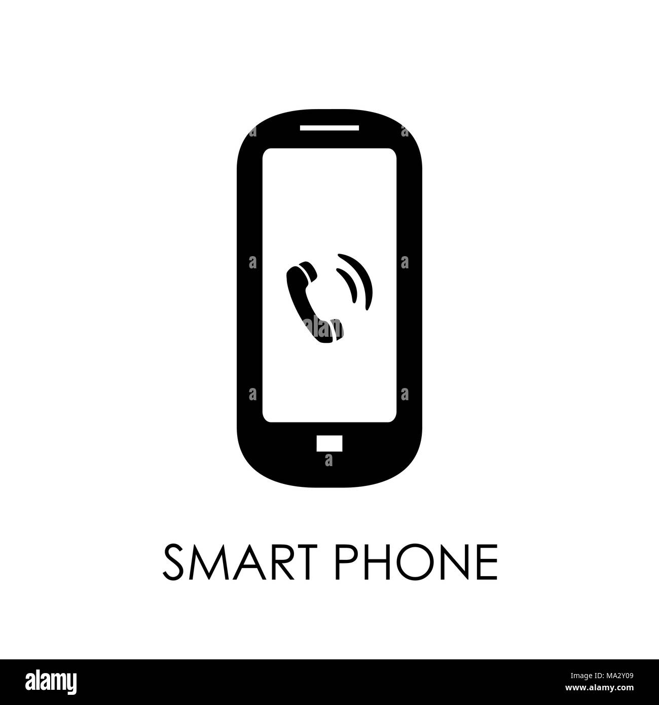 Smart Phone mit Anwendung auf das Symbol auf dem Bildschirm. Stock Vektor