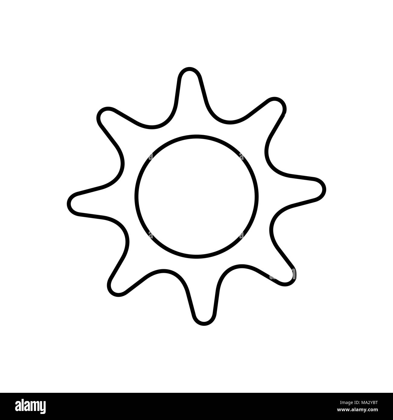 Sun Symbol. Strand und Ferienhäuser Symbol Abbildung. Stock Vektor