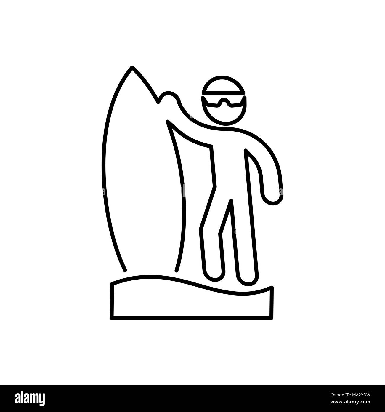 Surfer Symbol. Strand und Ferienhäuser Symbol vektor Illustration. Surfen. Stock Vektor