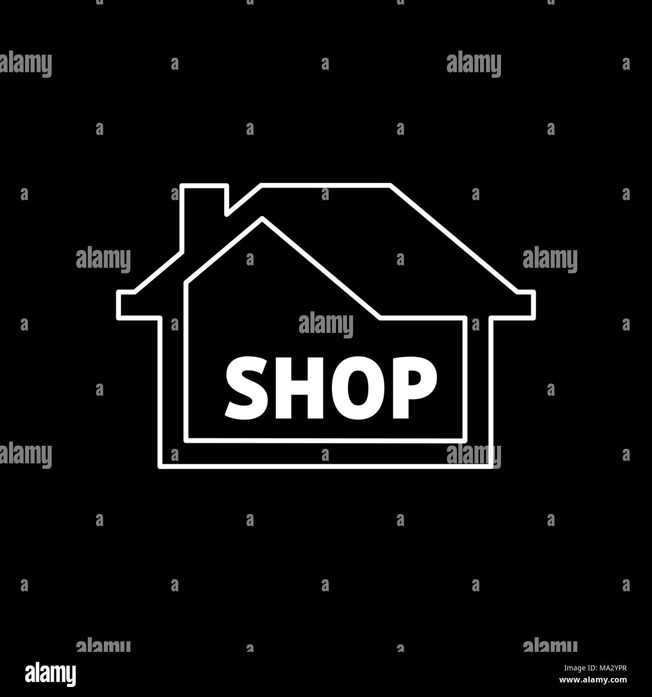 Shop Symbol Gebäude einfache flache Vector Illustration. Stock Vektor