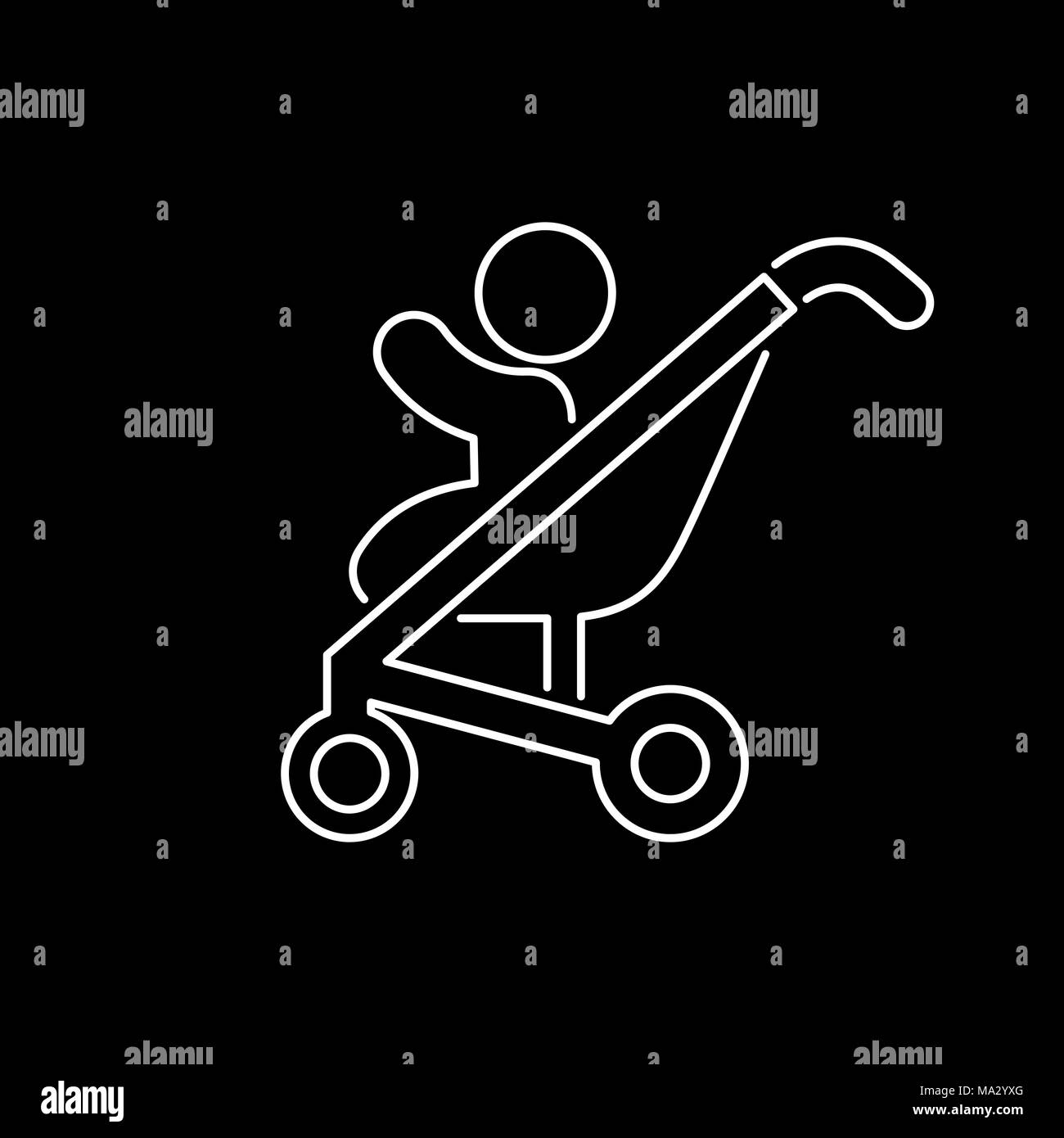 Baby Kinderwagen Symbol einfache Flat Style Vector Illustration. Stock Vektor