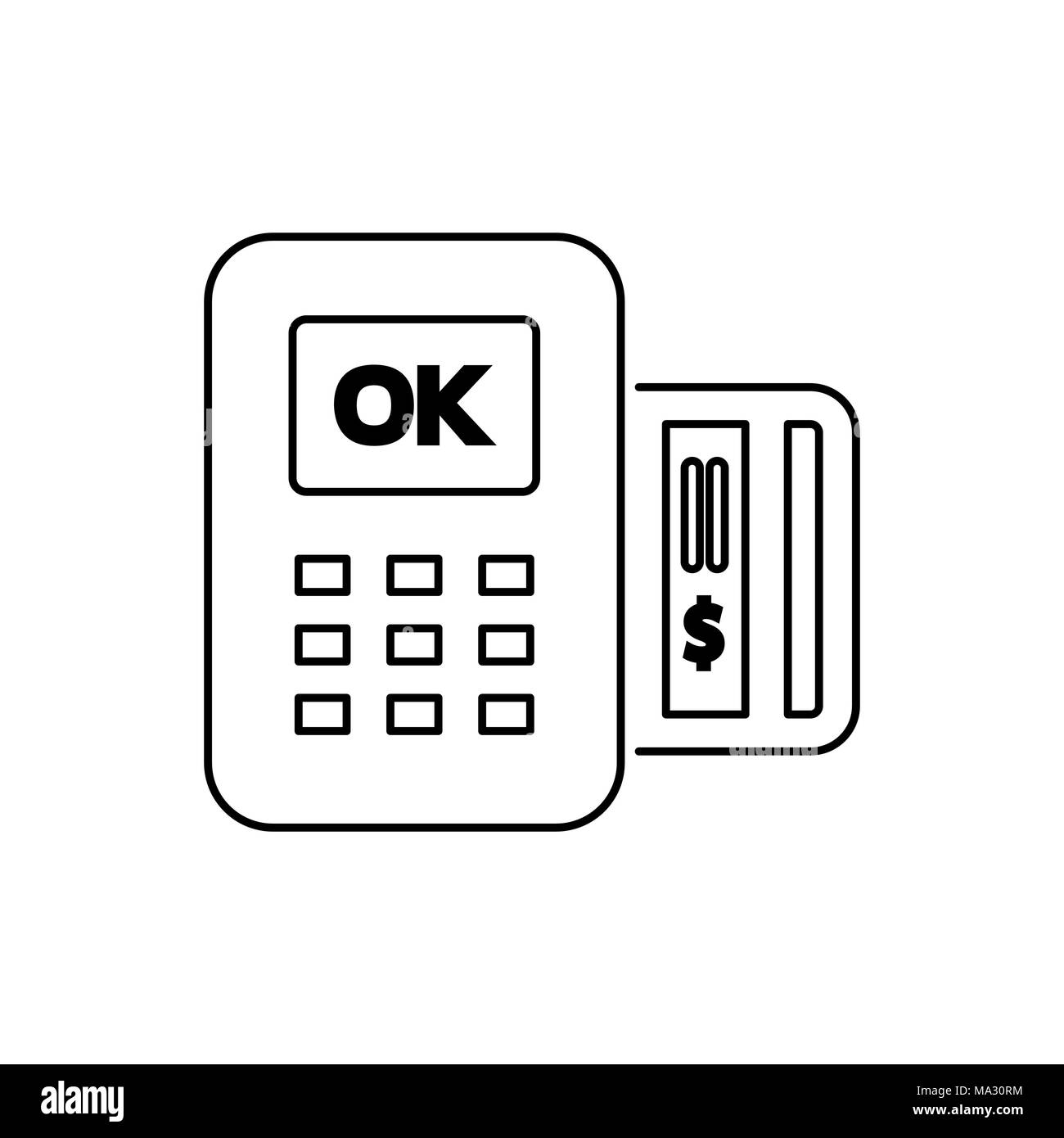 POS-Symbol Flat Style einfachen Vektor Illustration. Payment Terminal. Stock Vektor
