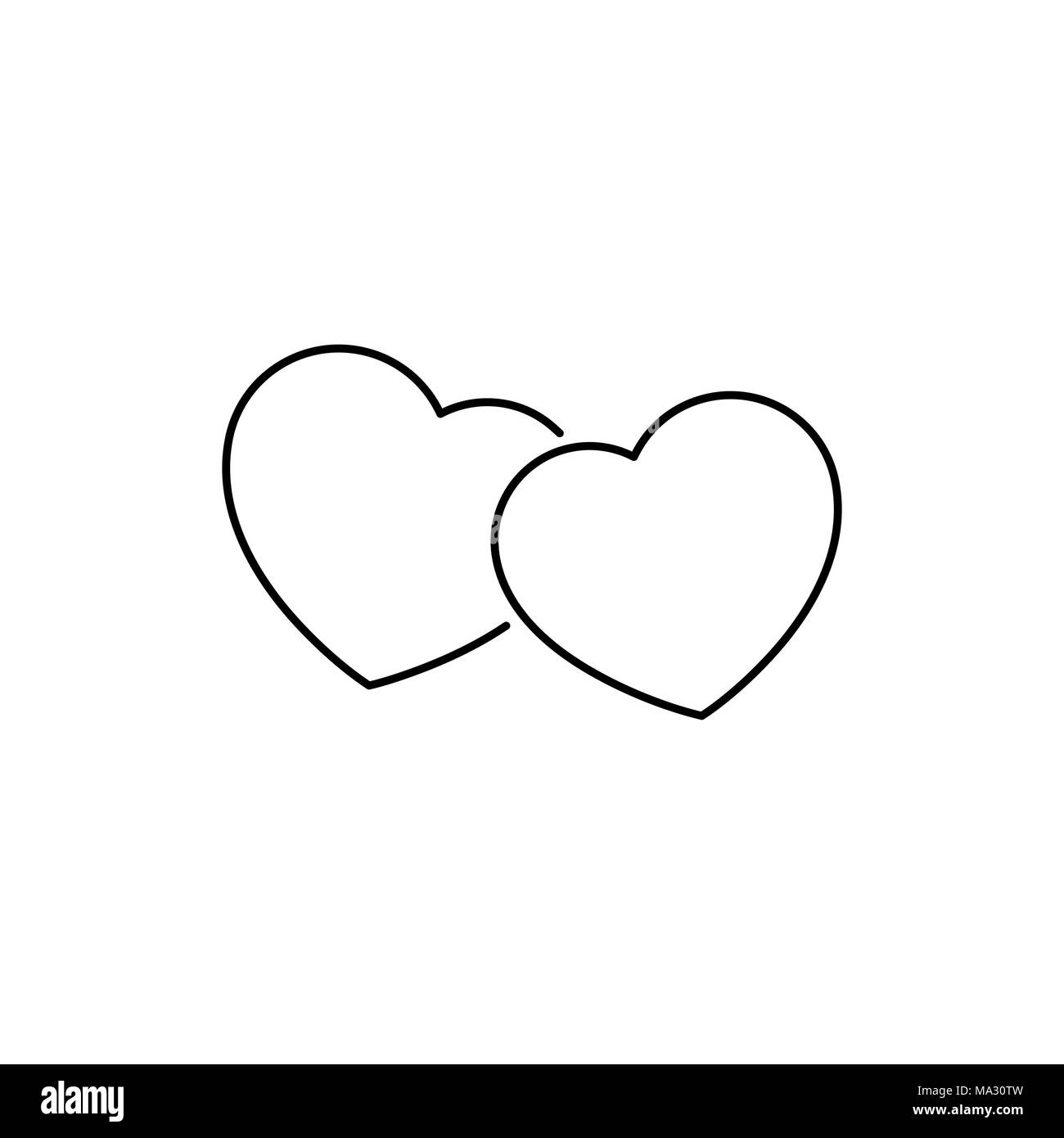 Herz Symbol einfache Flat Style Vector Illustration. Herz online anmelden. Stock Vektor