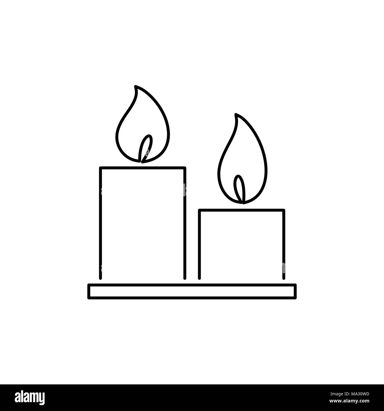 Kerzen Symbol einfache Flat Style Vector Illustration. Stock Vektor