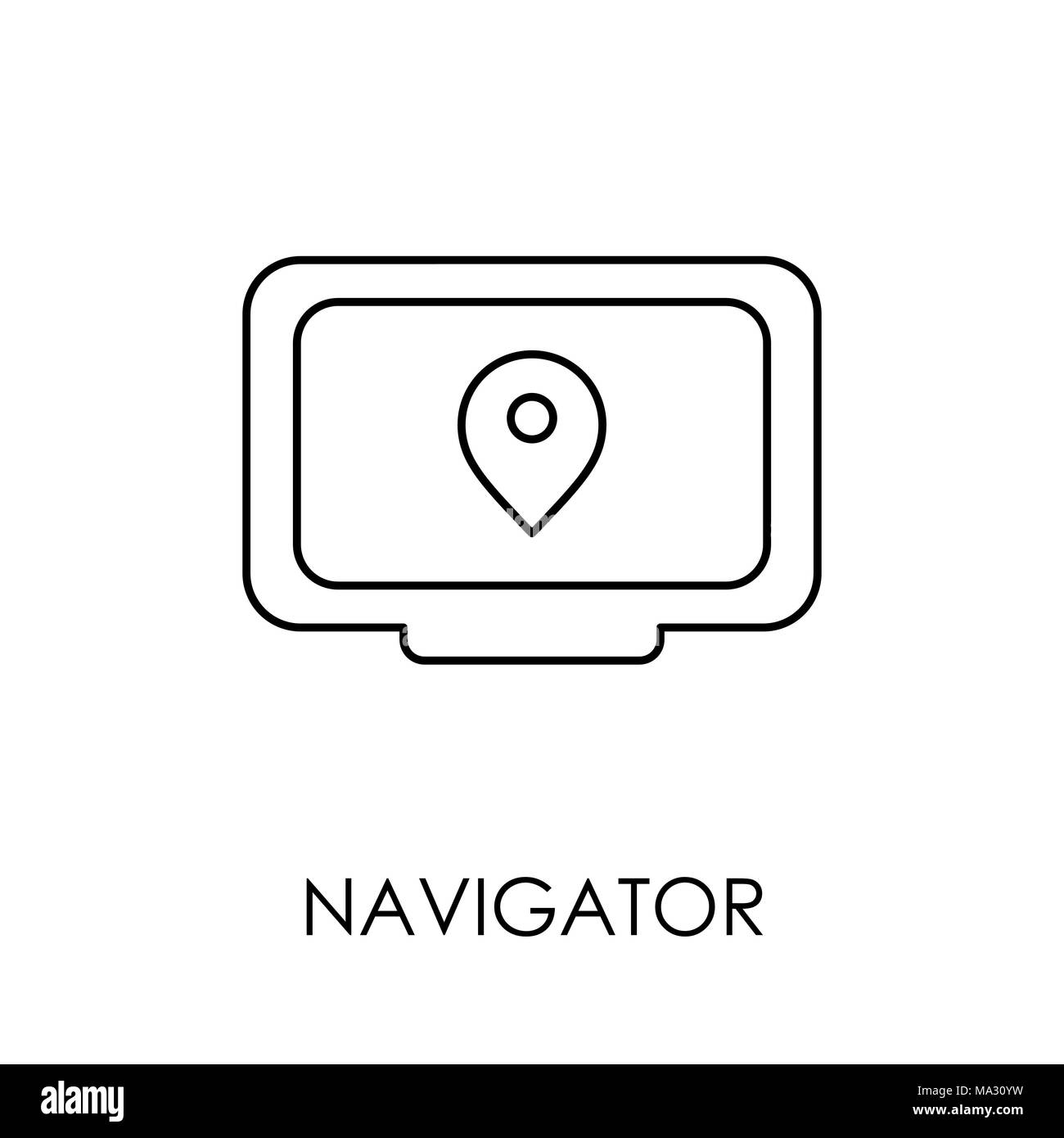 Navigator Symbol Symbol Flat Style Vector Illustration. Stock Vektor