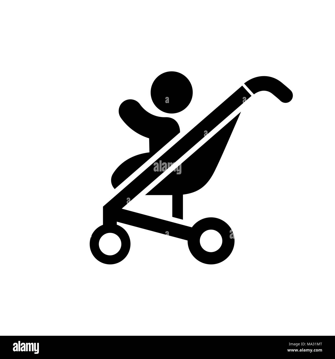 Baby Kinderwagen Symbol einfache Flat Style Vector Illustration. Stock Vektor