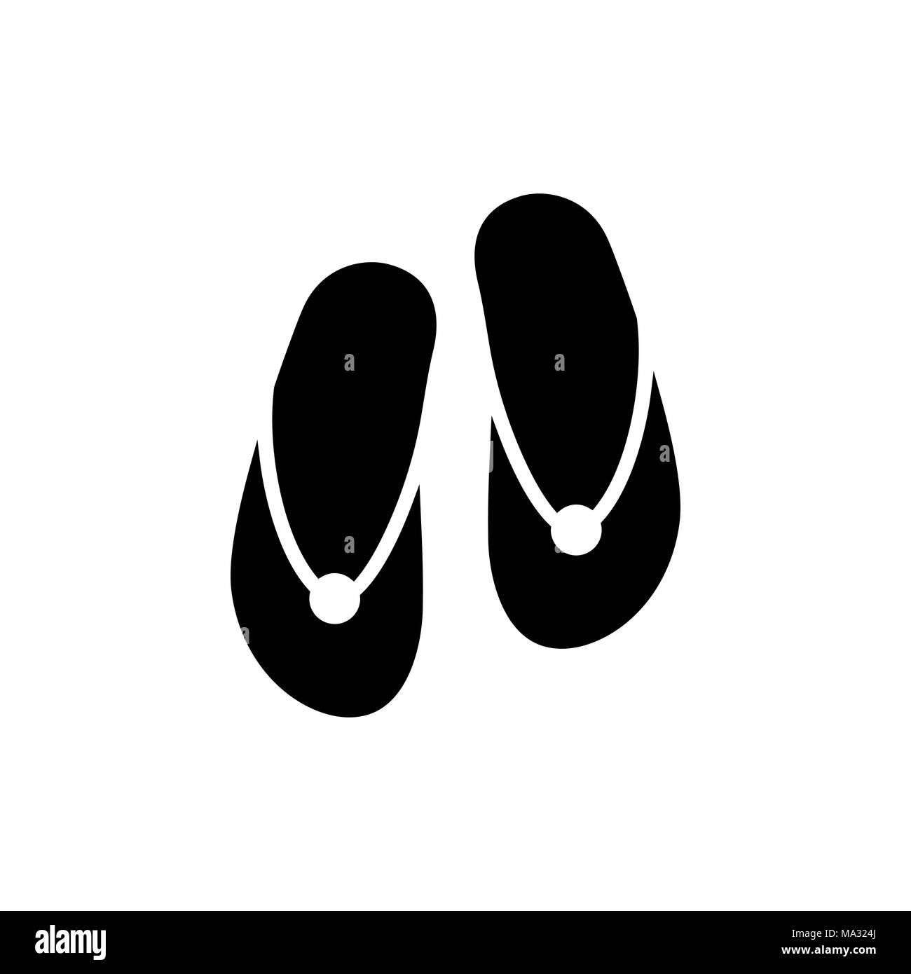 Flip Flops Symbol. Strand und Ferienhäuser Symbol Abbildung. Stock Vektor