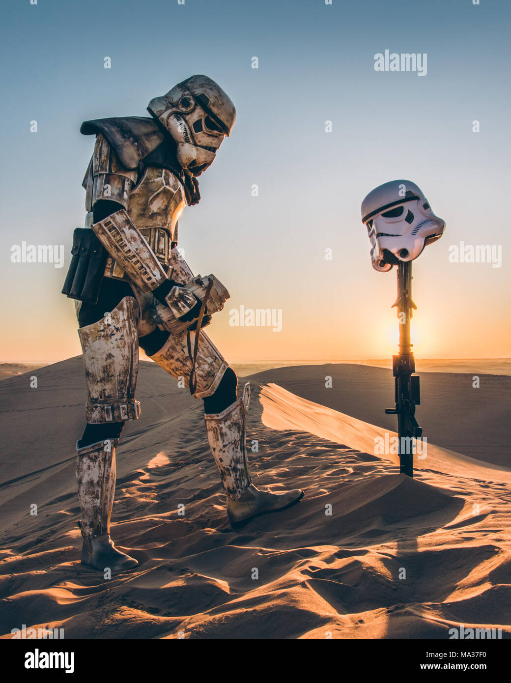 Stormtrooper auf Jakku Stockfoto