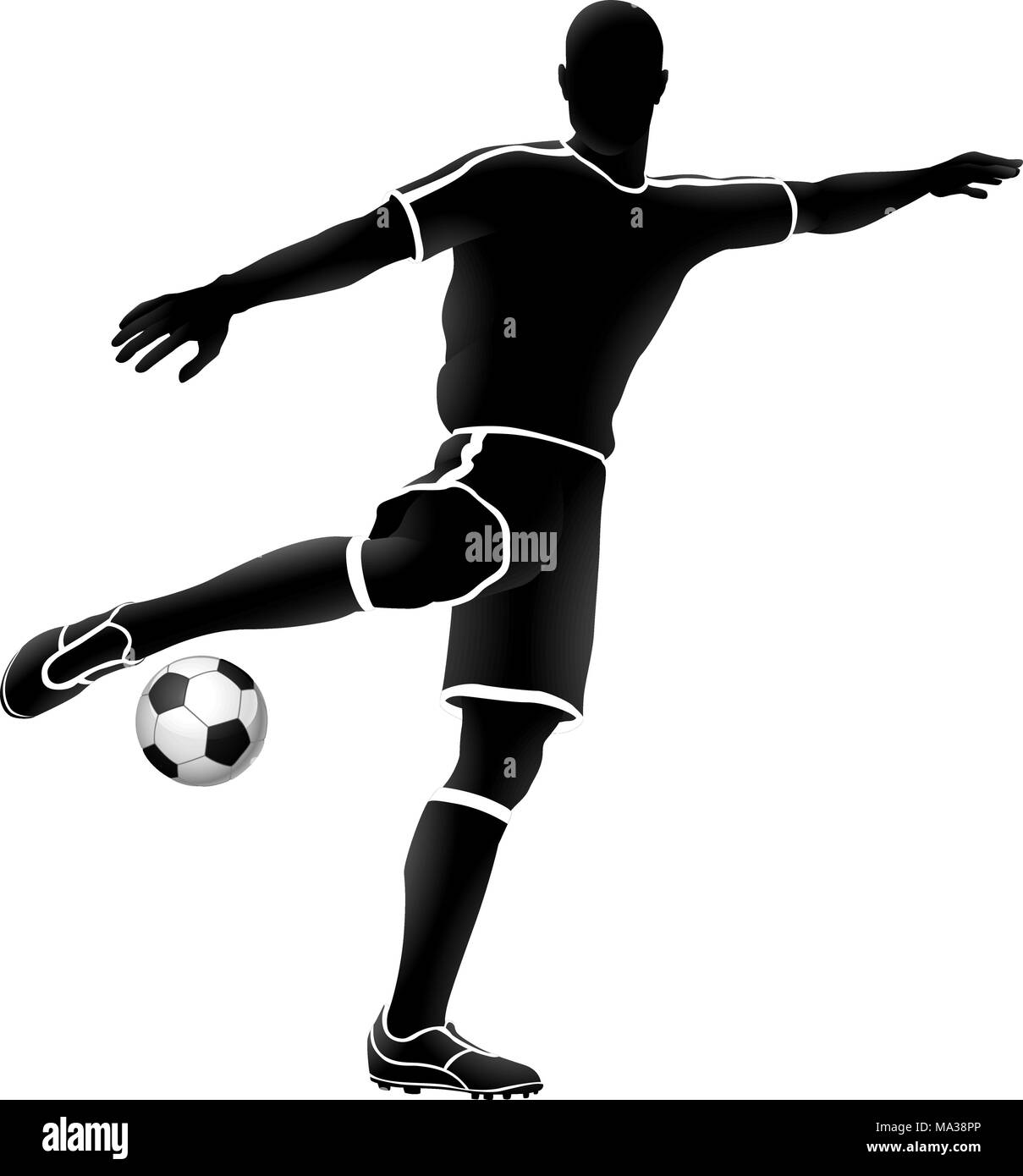 Fußball-Fußball-Spieler Sport Silhouette Stock Vektor