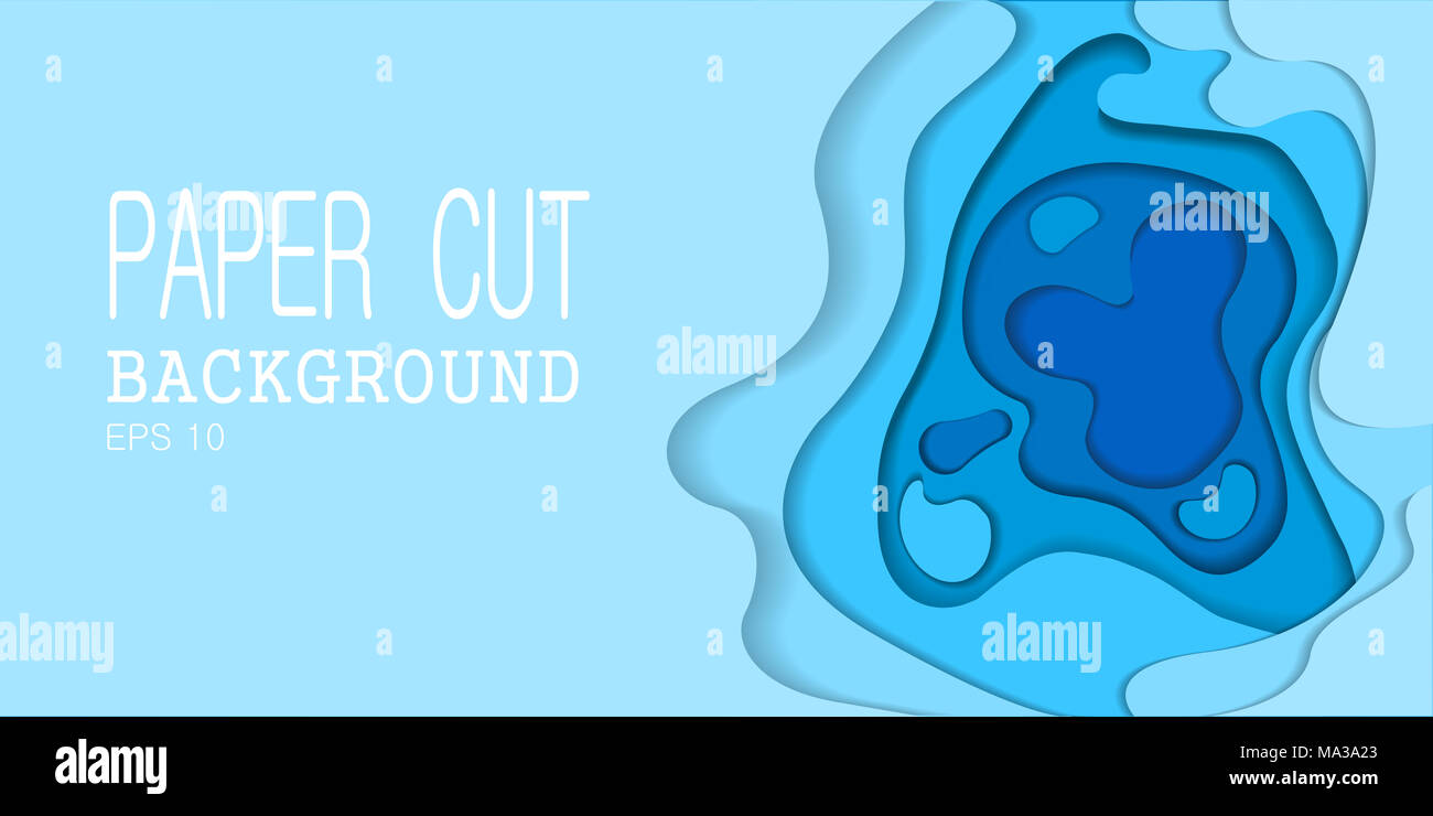 Papercut viele Lagen Papier 3d-Farbe Hintergrund! Flüssige Grafik für Websites, abstrakt Design, origami Papier, bunte 3d Stockfoto