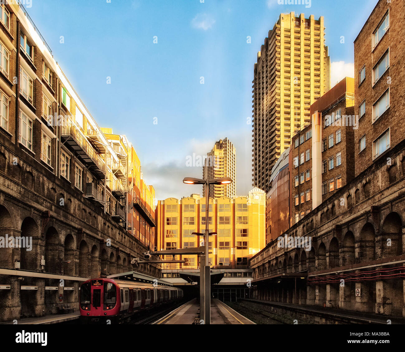 Londoner U-Bahn: Barbican Stockfoto
