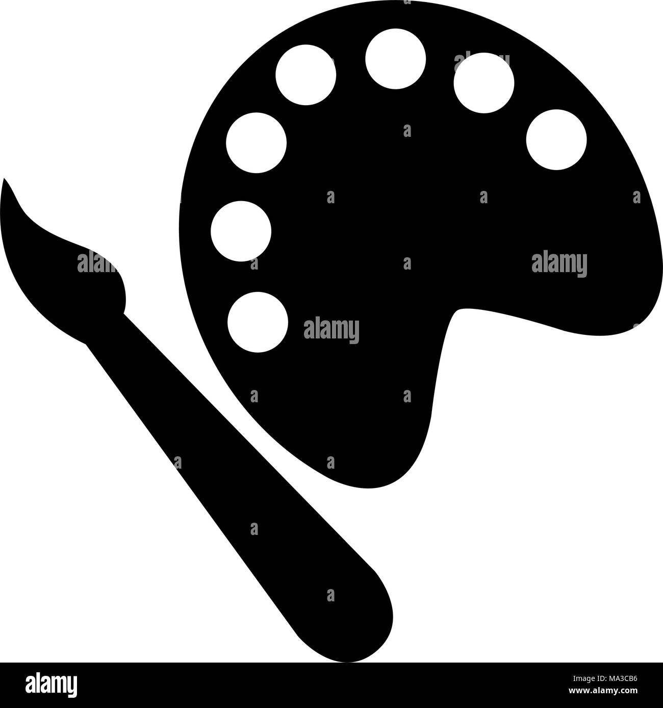 Palette und Pinsel Symbol Stock Vektor