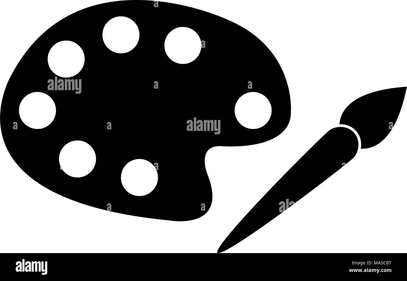 Palette und Pinsel Symbol Stock Vektor