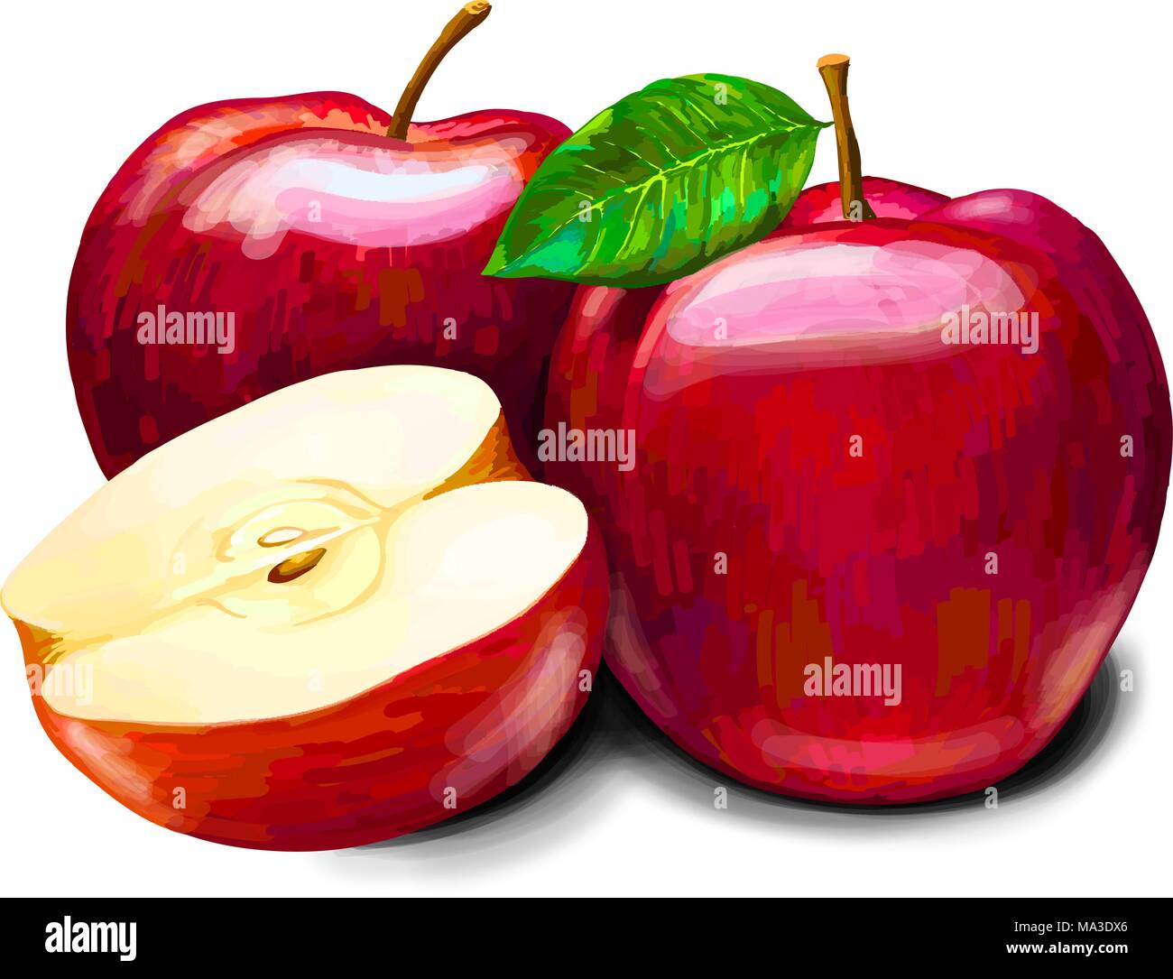 Red Apple süße Frucht Stock Vektor