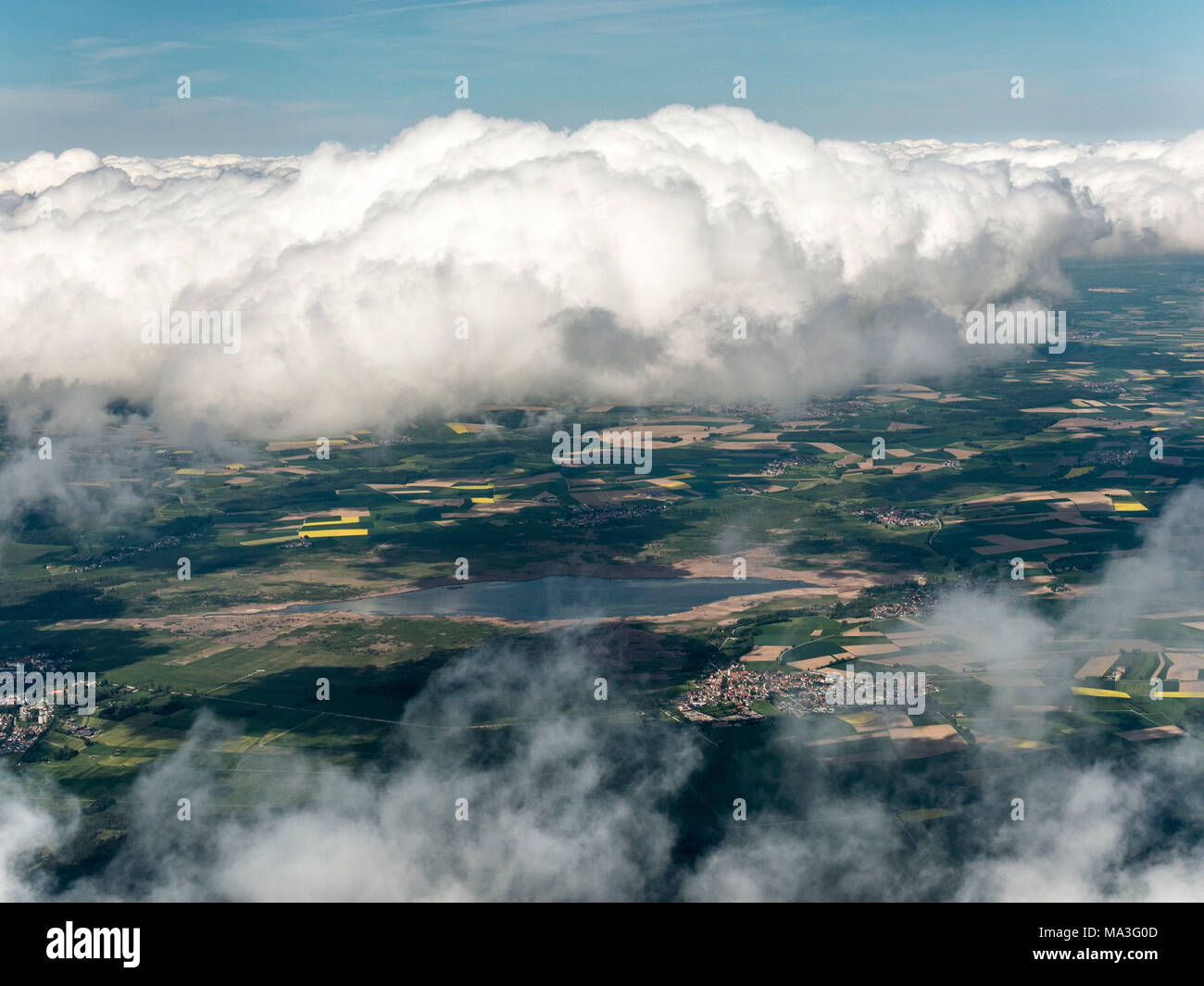 Wolken über Federsee See in Oberschwaben Stockfoto