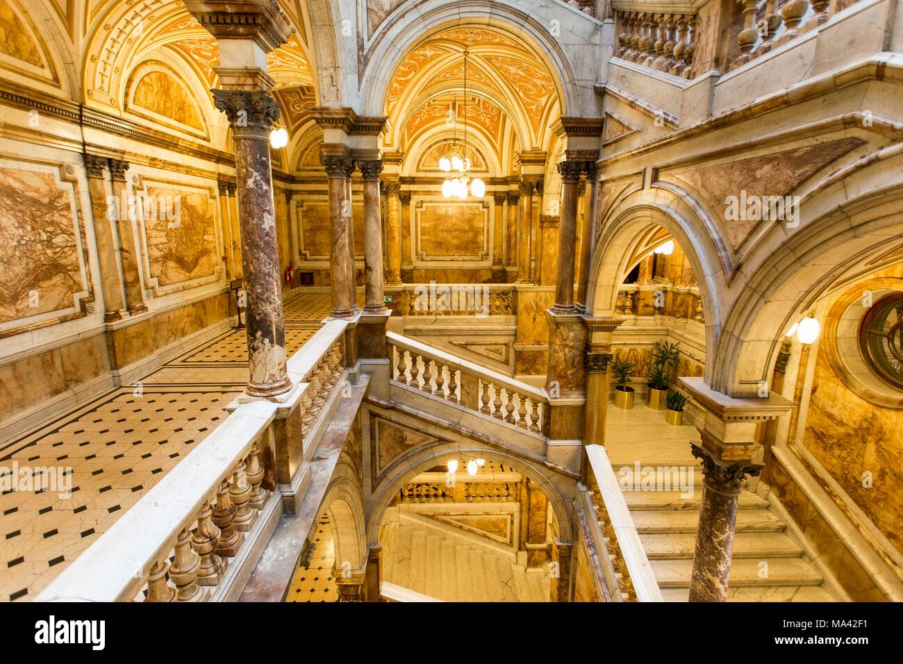 Die Treppe an der Stadt Kammern in Glasgow, Schottland Stockfoto