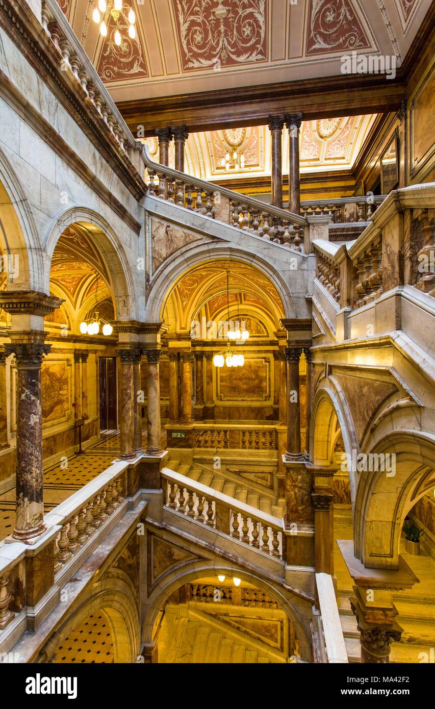 Die Treppe an der Stadt Kammern in Glasgow, Schottland Stockfoto
