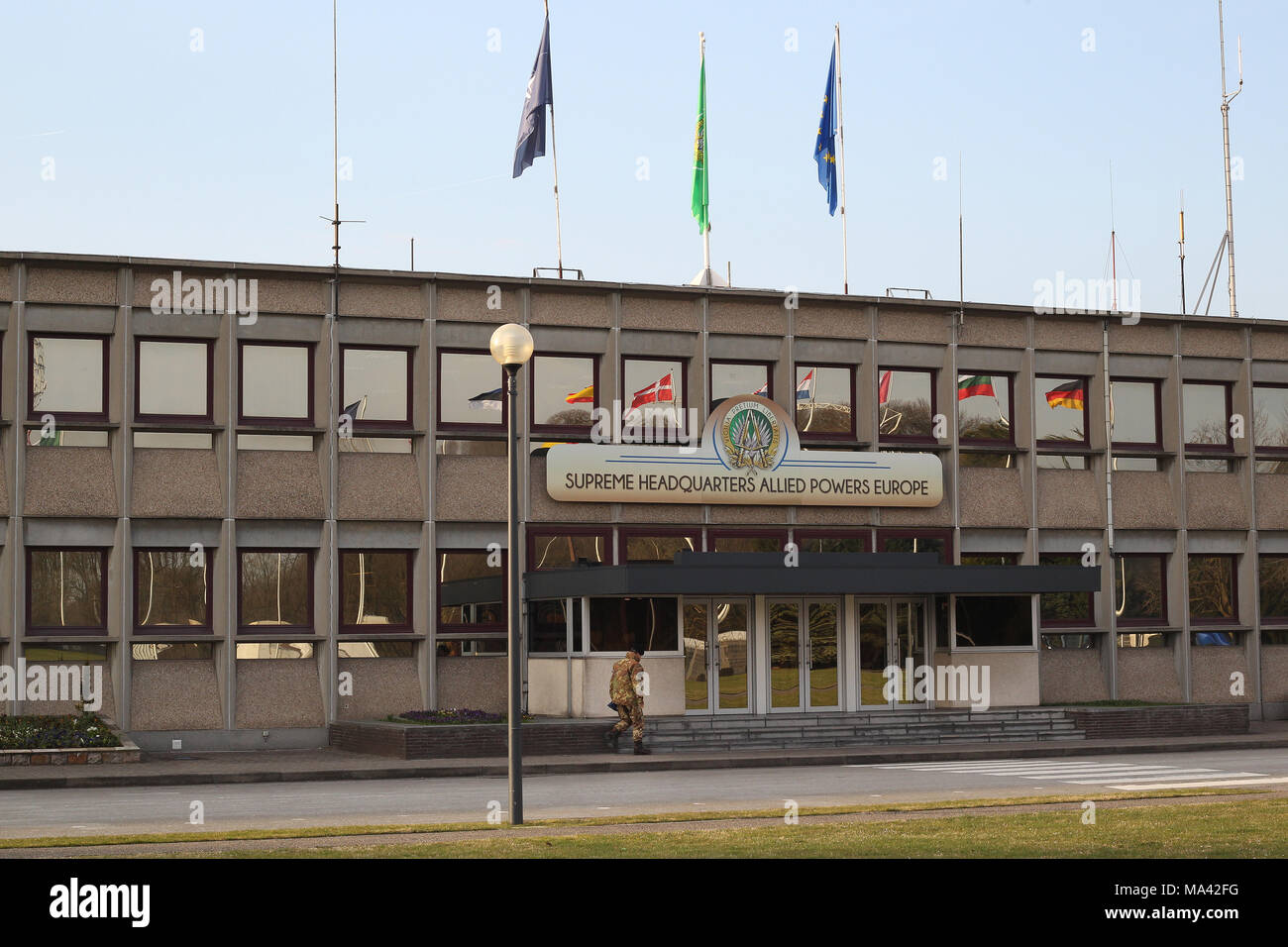 Supreme Headquarters Allied Powers Europe das Hauptquartier der North Atlantic Treaty Organisation Allied Command Operations. In Casteau entfernt, Stockfoto