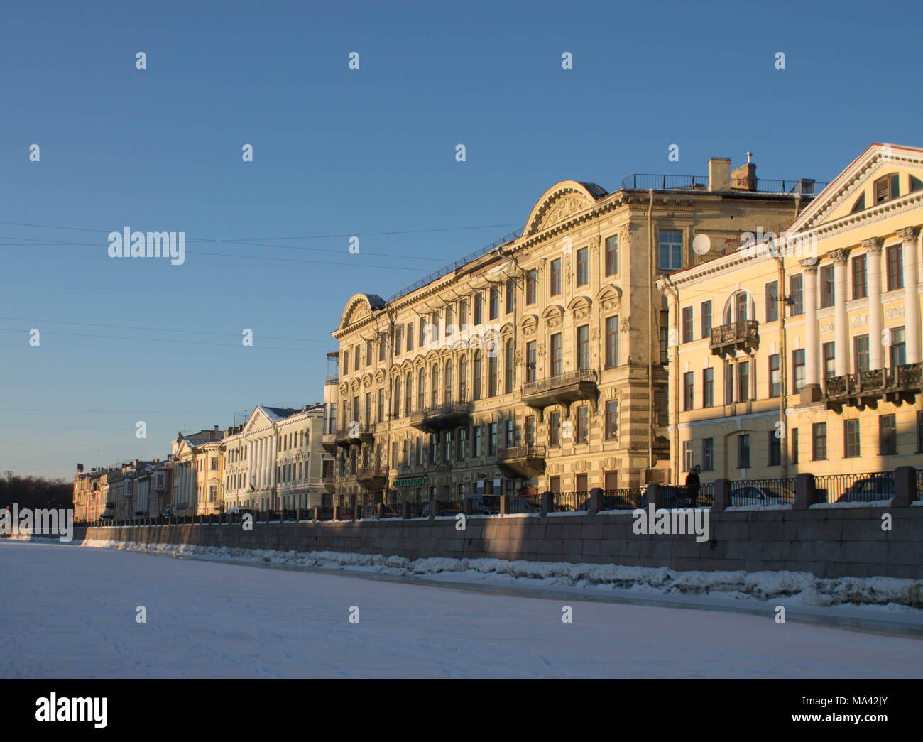 Granit Ufer der Fontanka in St. Petersburg, Russland Stockfoto