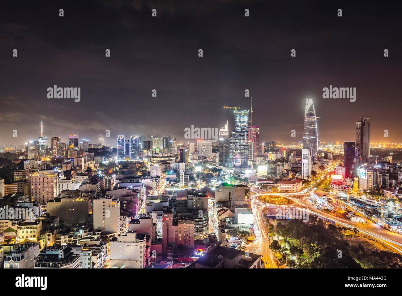 Die Skyline von Ho Chi Minh City in Vietnam. Stockfoto