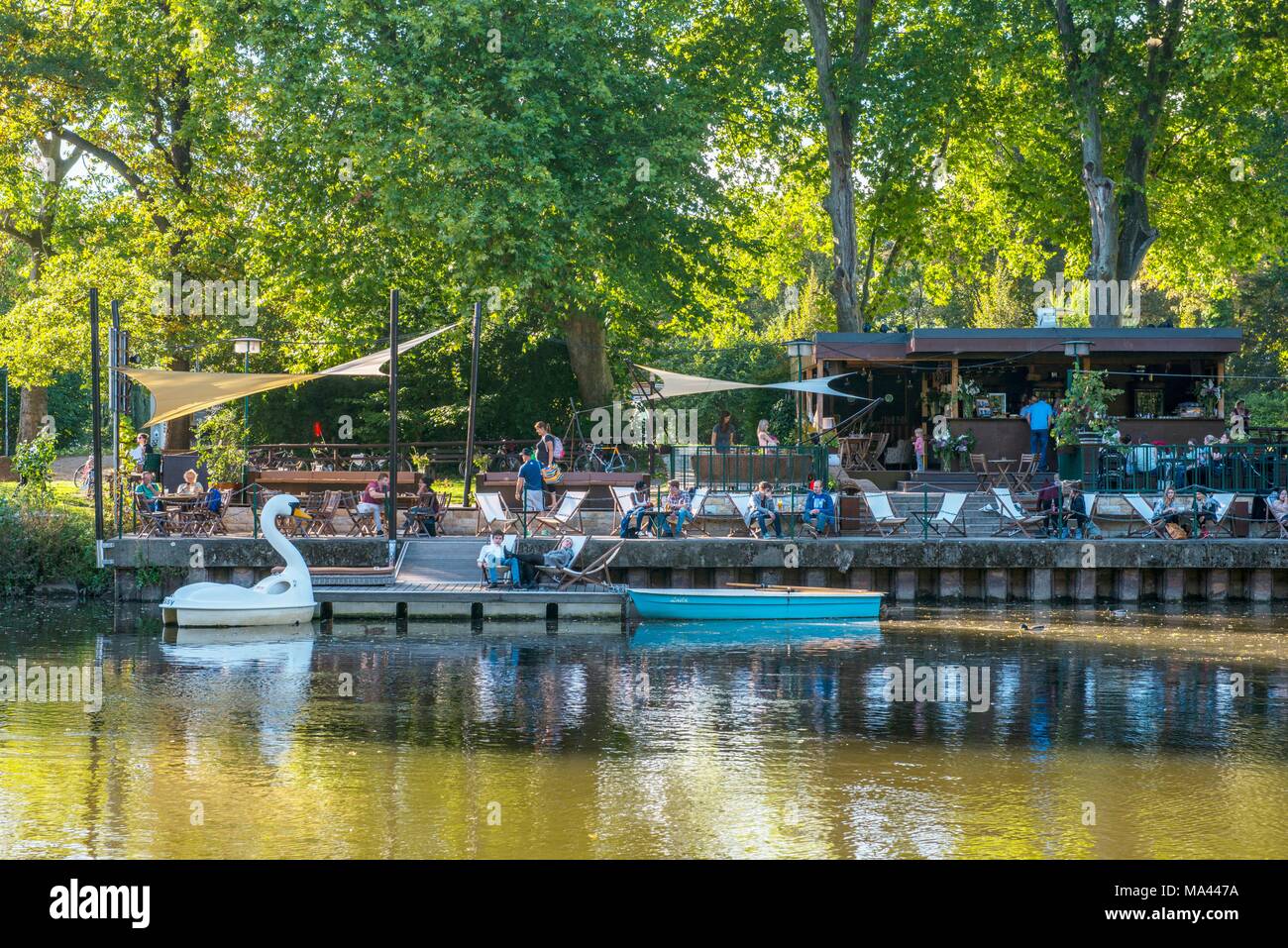 Paradise Park an der Saale, Beach bar trand 22' in Thüringen, Deutschland Stockfoto