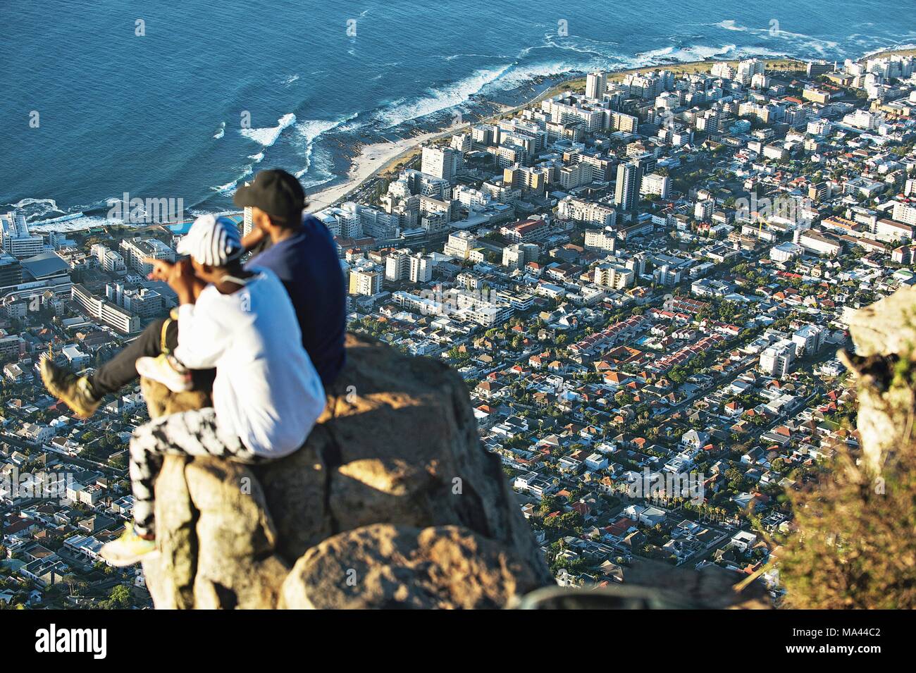 Auf dem Gipfel des Lion's Head in Kapstadt, Südafrika Stockfoto