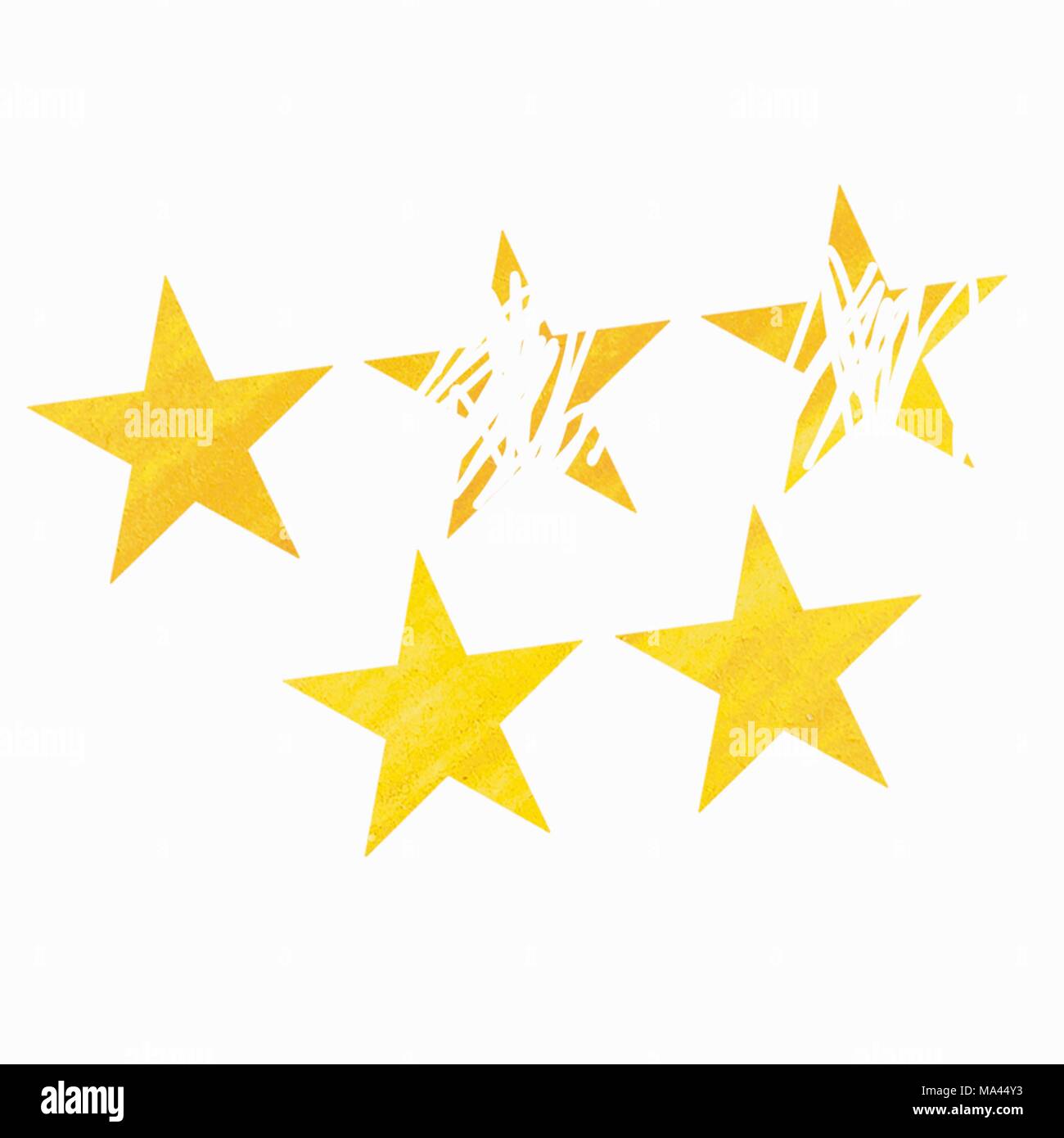 Eine Abbildung der Sterne die Erwartungen auf einen Familienurlaub symbolisieren Stockfoto