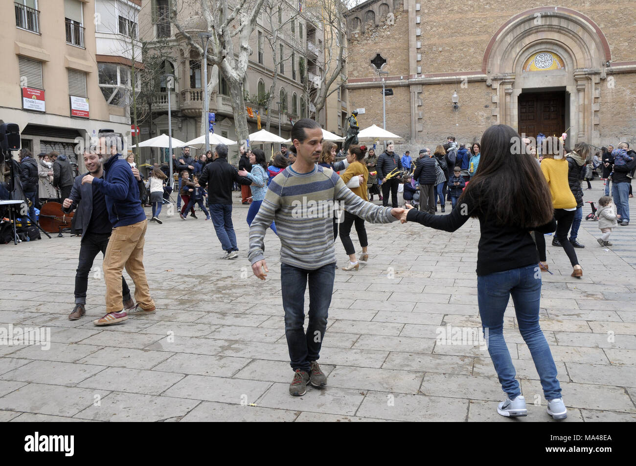 Barcelona, Plaza la Virreina, Barrio de Gracia Stockfoto