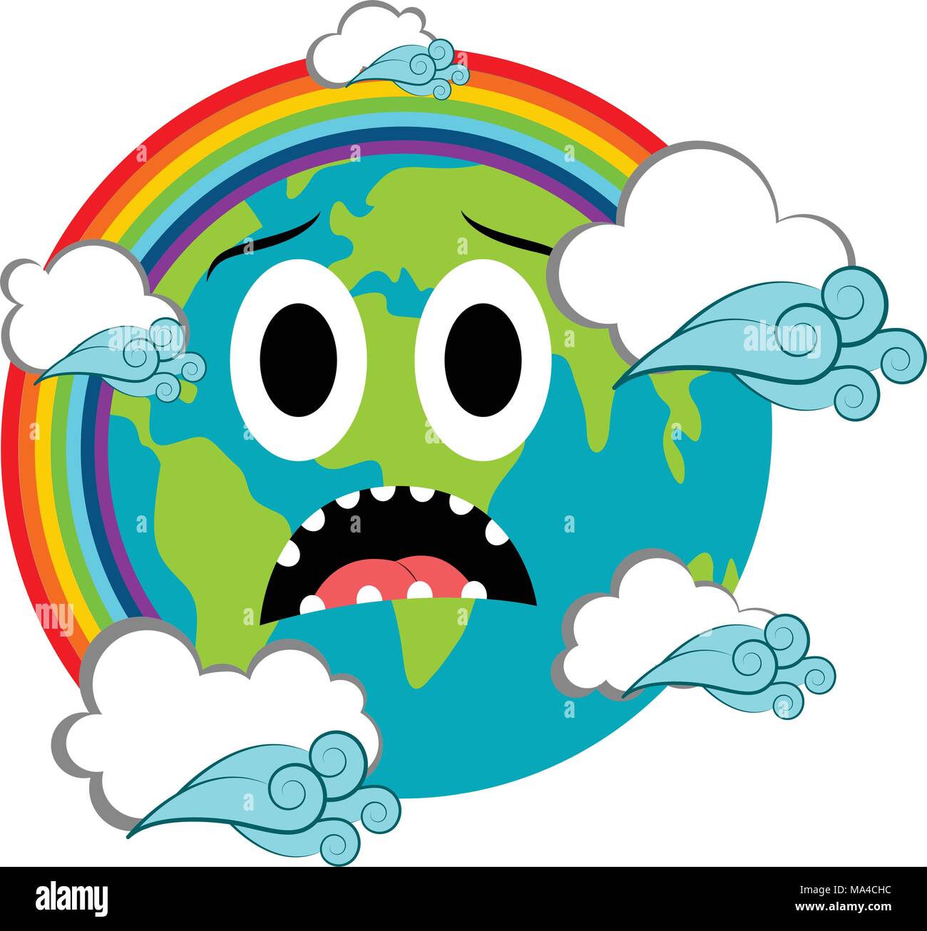 Traurige Erde Emote Tag Der Erde Stock Vektorgrafik Alamy