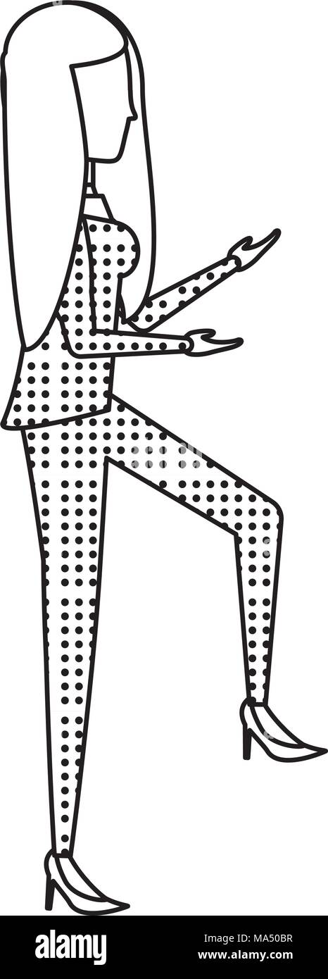 Skizze des Avatars Geschäftsfrau Yoga auf weißem Hintergrund, Vector Illustration Stock Vektor