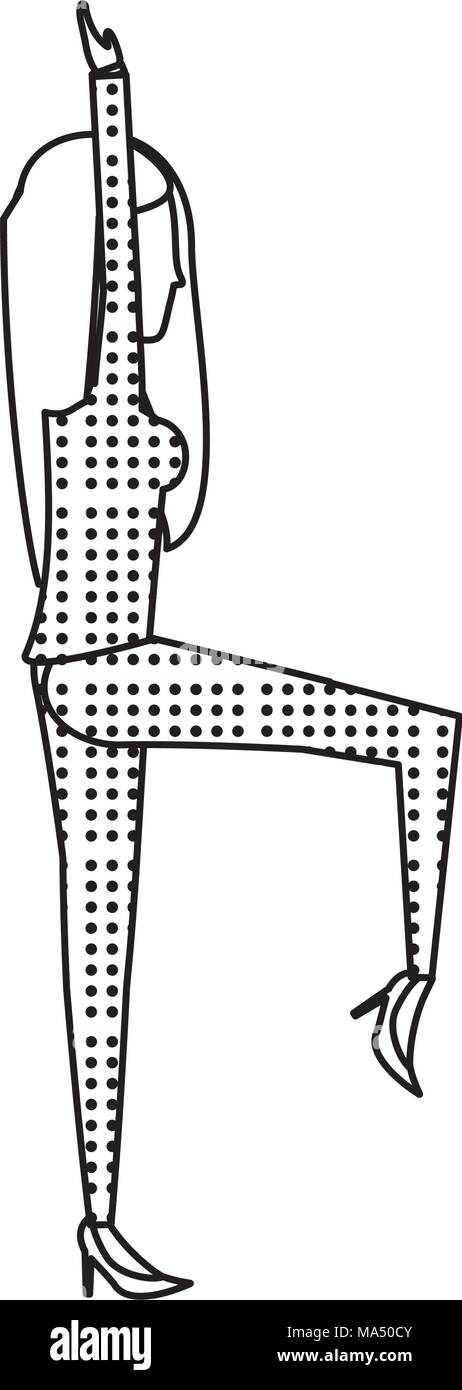 Skizze des Avatars Geschäftsfrau Yoga auf weißem Hintergrund, Vector Illustration Stock Vektor