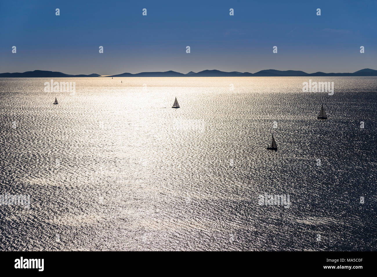 Kroatien, Dalmatien, Zadar Archipels, der Insel Murter, Kornaten Archipel, Ansicht vom Berg Raduc Stockfoto