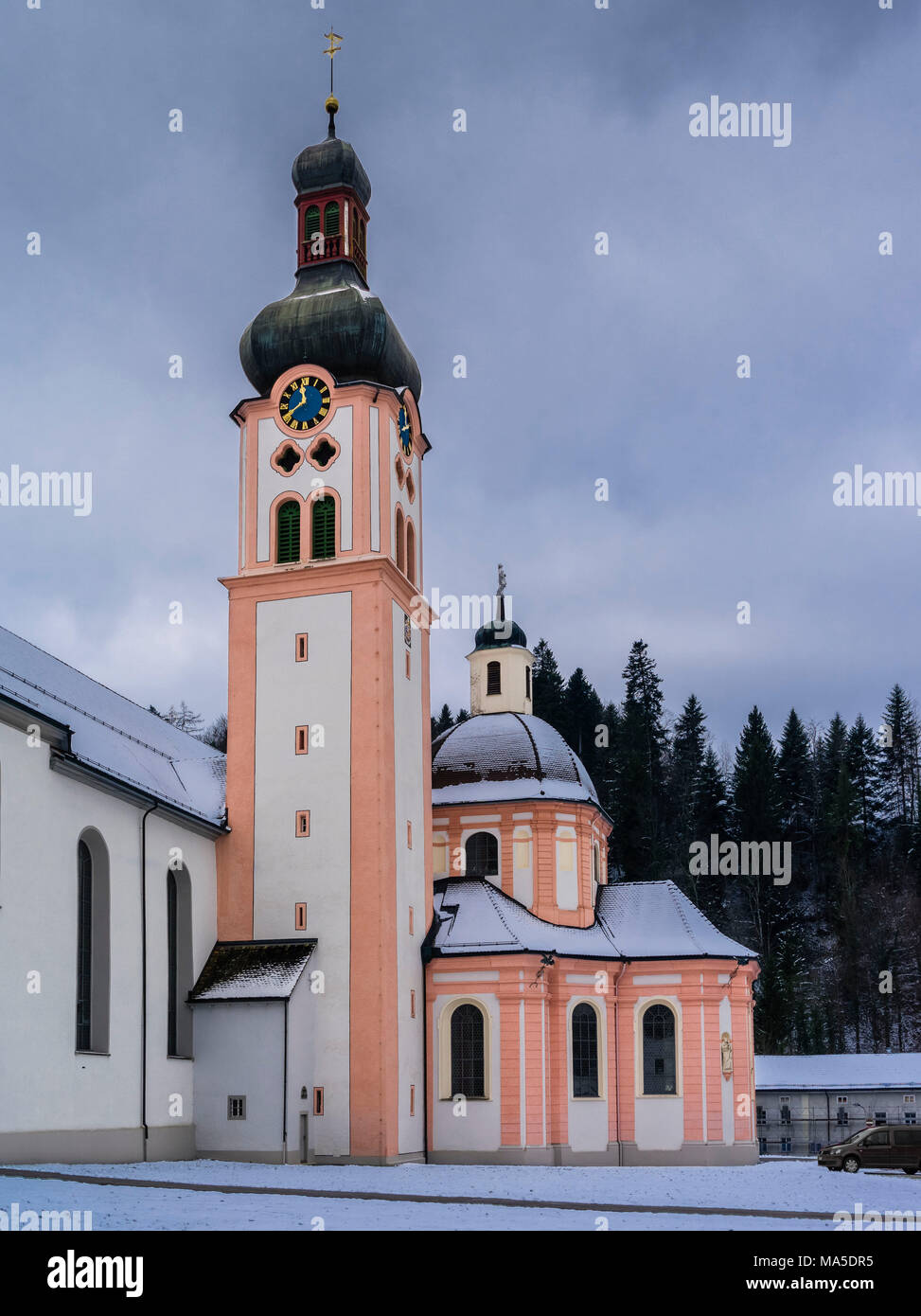Fischingen Abtei im Winter Stockfoto