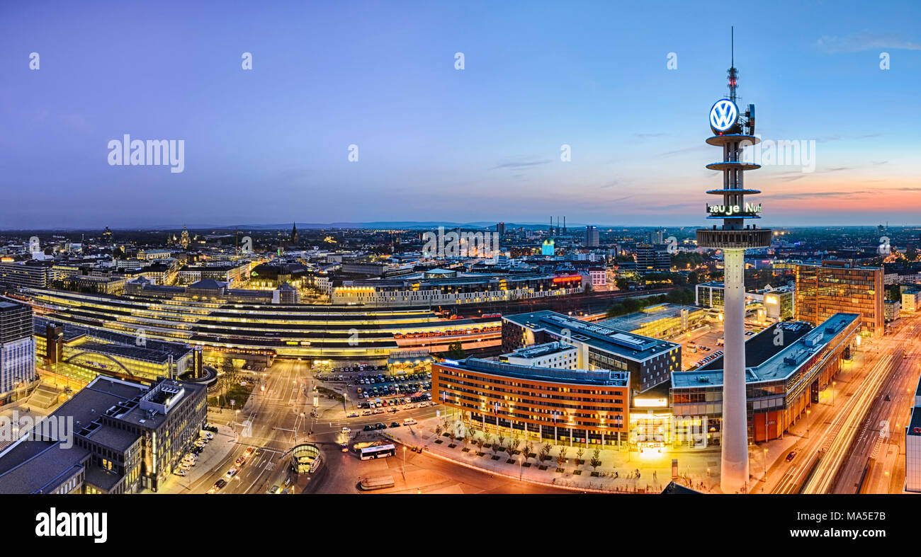Skyline Panorama von Hannover, Deutschland Stockfoto