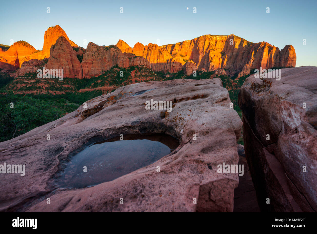 Sonnenuntergang bei Kolob Canyons, Zion National Park, Springdale, Utah, USA Stockfoto