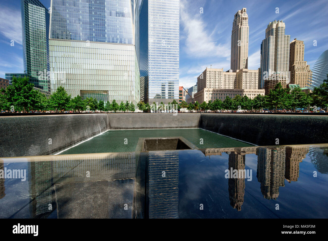 Memorial Brunnen am Ground Zero, World Trade Center, New York, USA Stockfoto