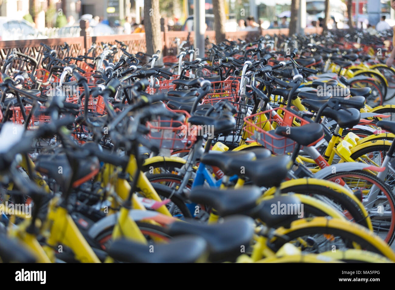 Asien, Asien, Südostasien, China, Peking. Fahrräder Stockfoto