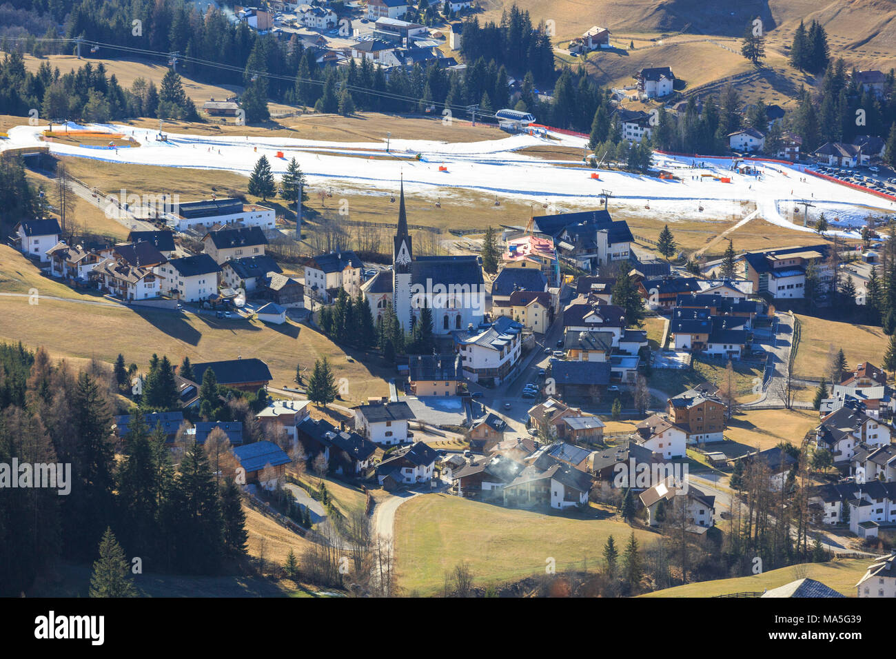Trentino Alto Adige, Südtirol, Badia Dorf im Val Badia, Italien Stockfoto