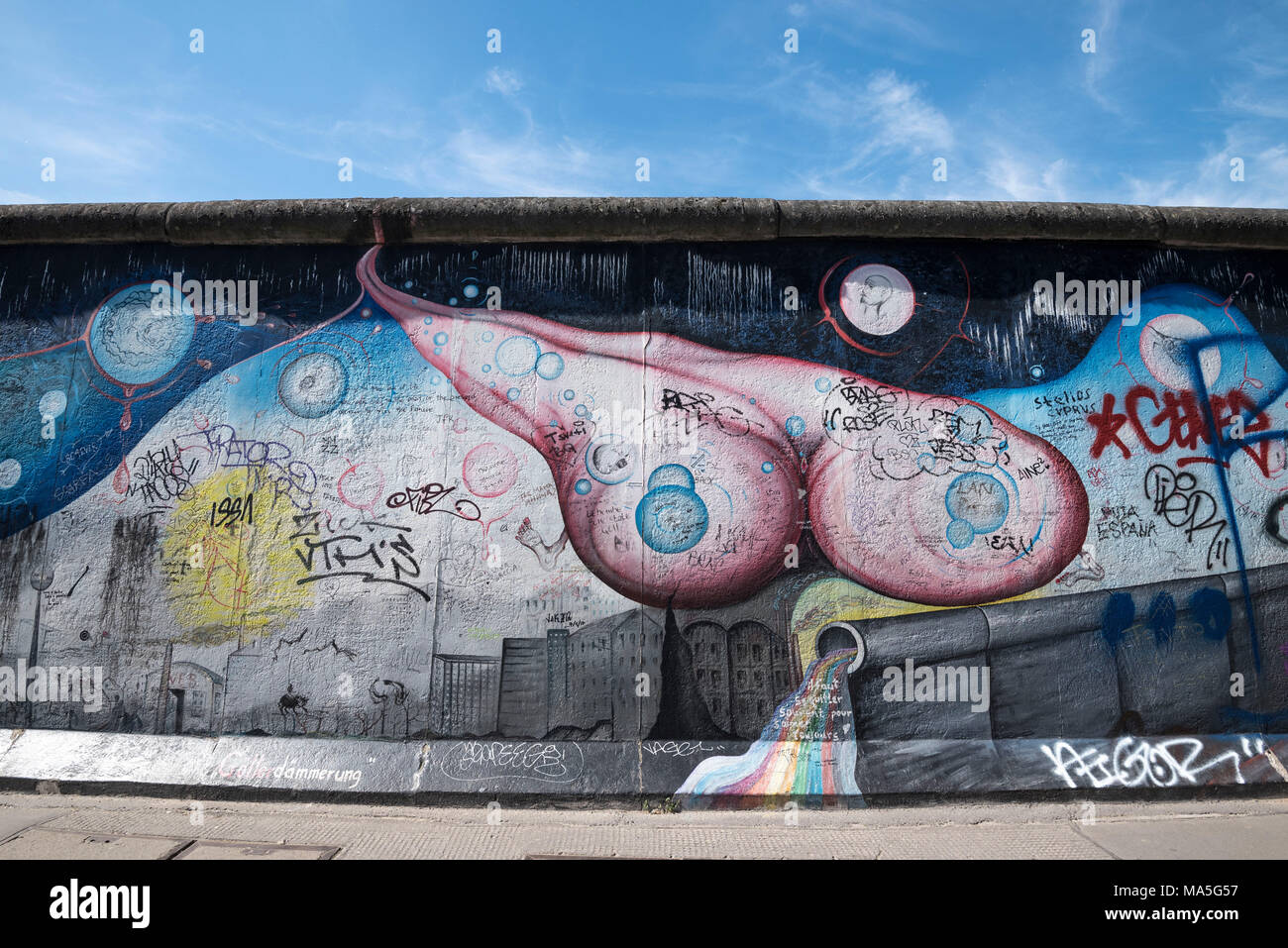 Street Art auf der Berliner Mauer, Berlin, Deutschland, Europa Stockfoto