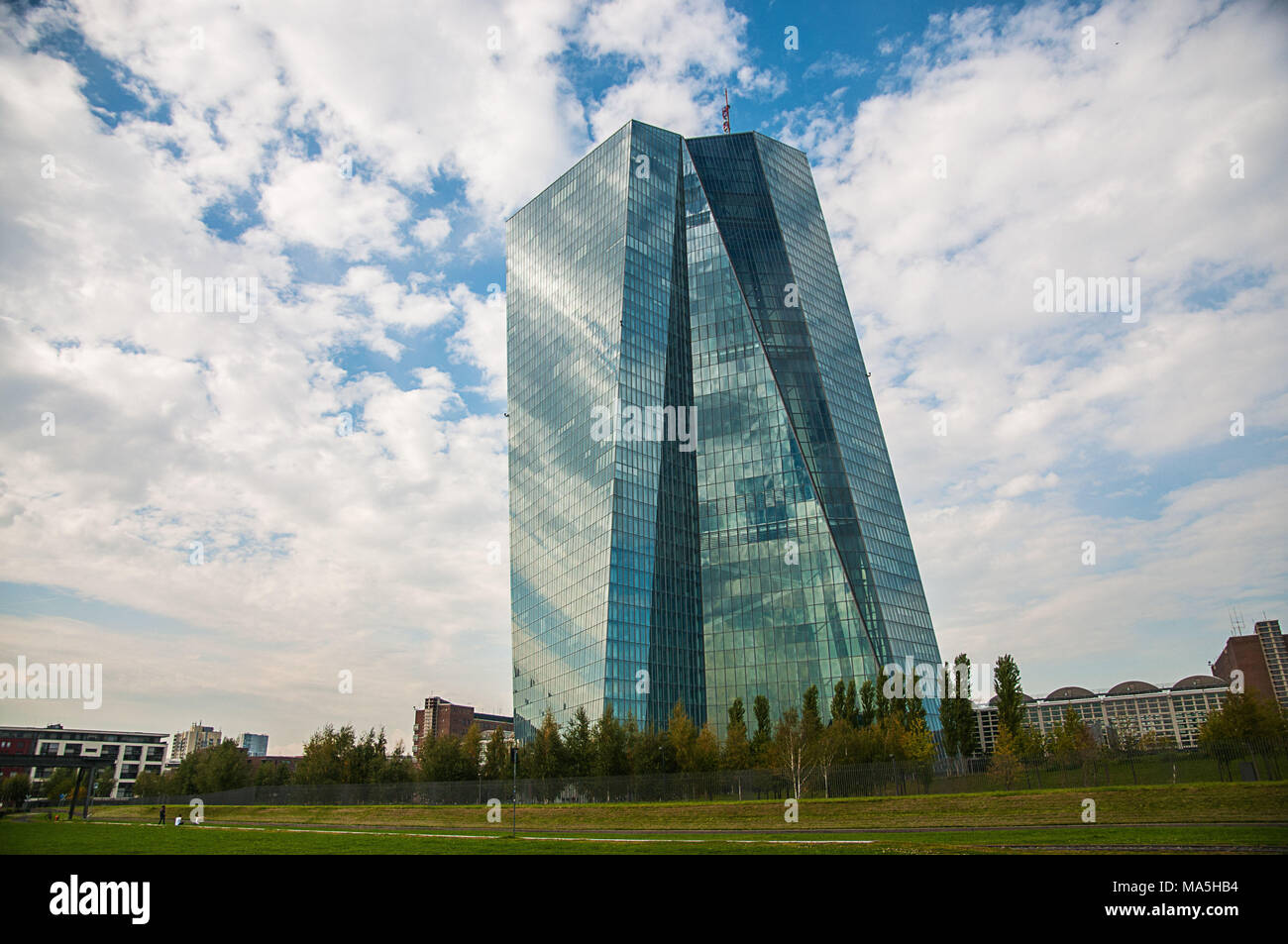 Architektur in Frankfurt am Main, Europäische Zentralbank (EZB) Gebäude, Hessen, Deutschland Frankfurt Stockfoto